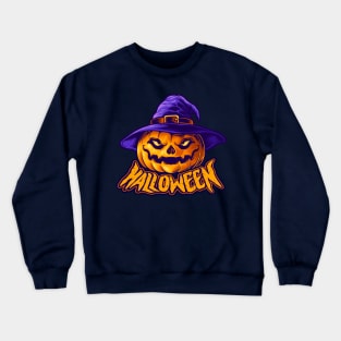 Halloween Character Jack-O-Lantern Head Crewneck Sweatshirt